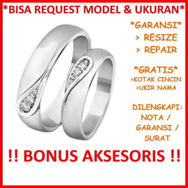 Gratis Ukir Nama Garansi Silver Asli Bisa Pesan Model Cincin Kawin Couple Perak Nikah Tunangan ID498