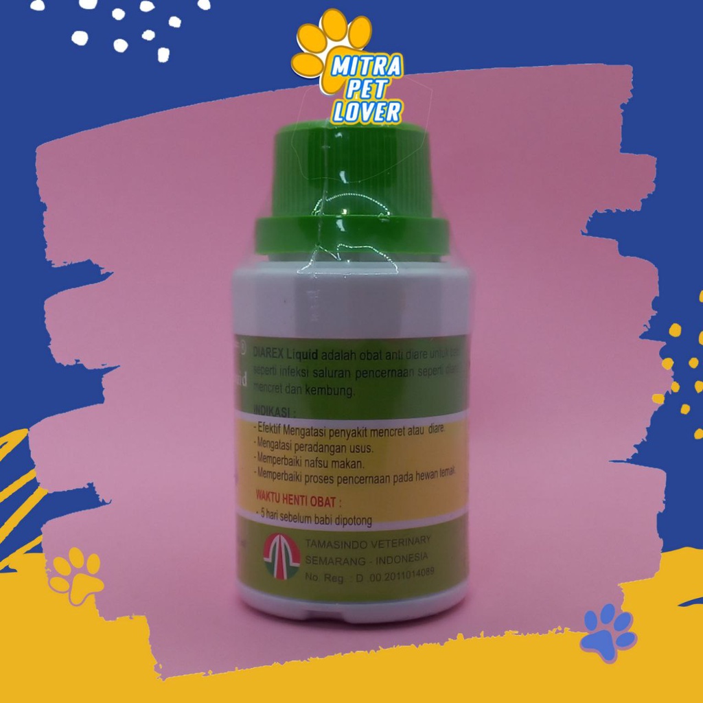 OBAT ANTI DIARE MENCRET BABI - DIAREX LIQUID 120ML ORIGINAL -  ANTIBIOTIK RADANG USUS MEMPERBAIKI NAHFSU MAKAN- MURAH GARANSI KUALITAS ASLI - PET ANIMAL PLANTS HEALTHCARE &amp; VETERINARY TAMASINDO OBAT PERAWATAN KESEHATAN &amp; VITAMIN TERNAK HEWAN MITRAPETLOVER