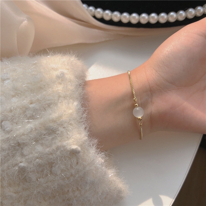 Cute Opal Pull-out Adjustable  Bracelet for Women Temperament Wild Strawberry Crystal Bracelet Korean Style Sweet Jewelry Female