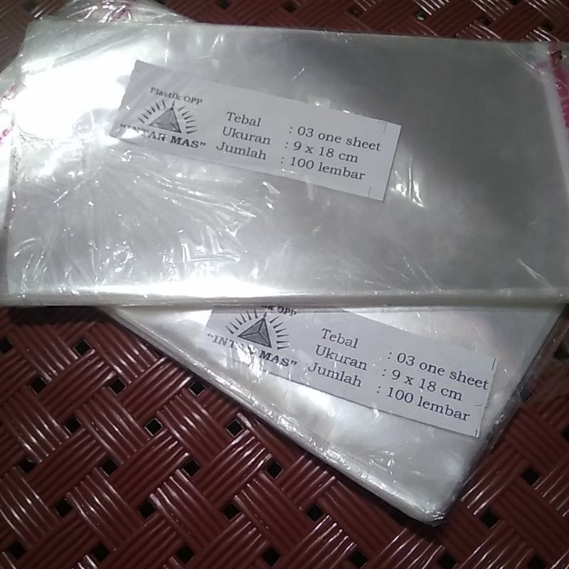 

OPP Seal One Sheet 9x18 / Plastik OPP 1 Lembar