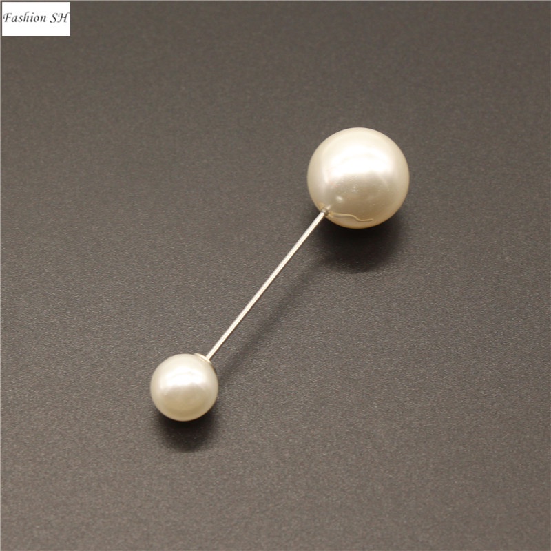 12pcs Pearl Double Head Fashion Beautiful Brooch Shawl Bandana Pin