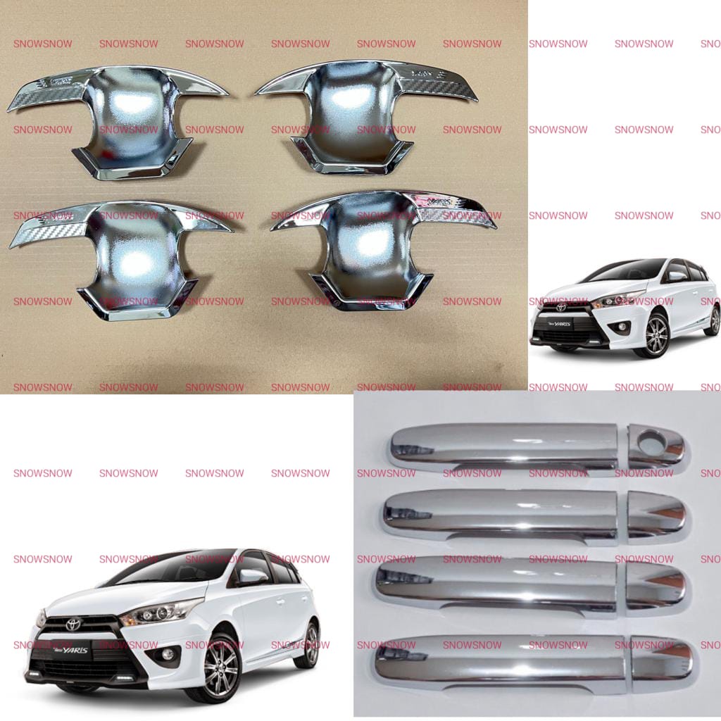 Paket Outer Handle Cover Grand All New Yaris 2014 2017 Elegant Hitam Chrome