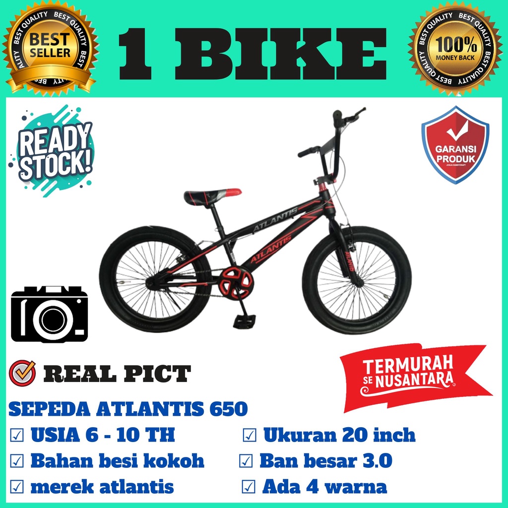 Sepeda anak 20 BMX Atlantis at 650 X cyclon ban besar dan kecil