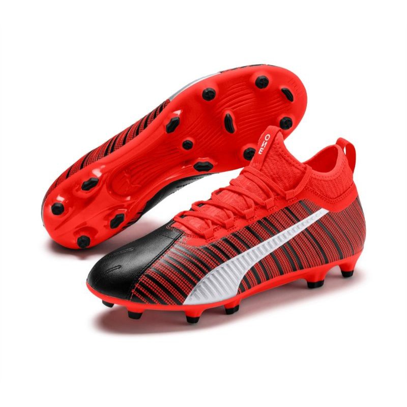 Sepatu Bola Puma One 5.3 FG - Black/Nrgy Red/Aged Silver