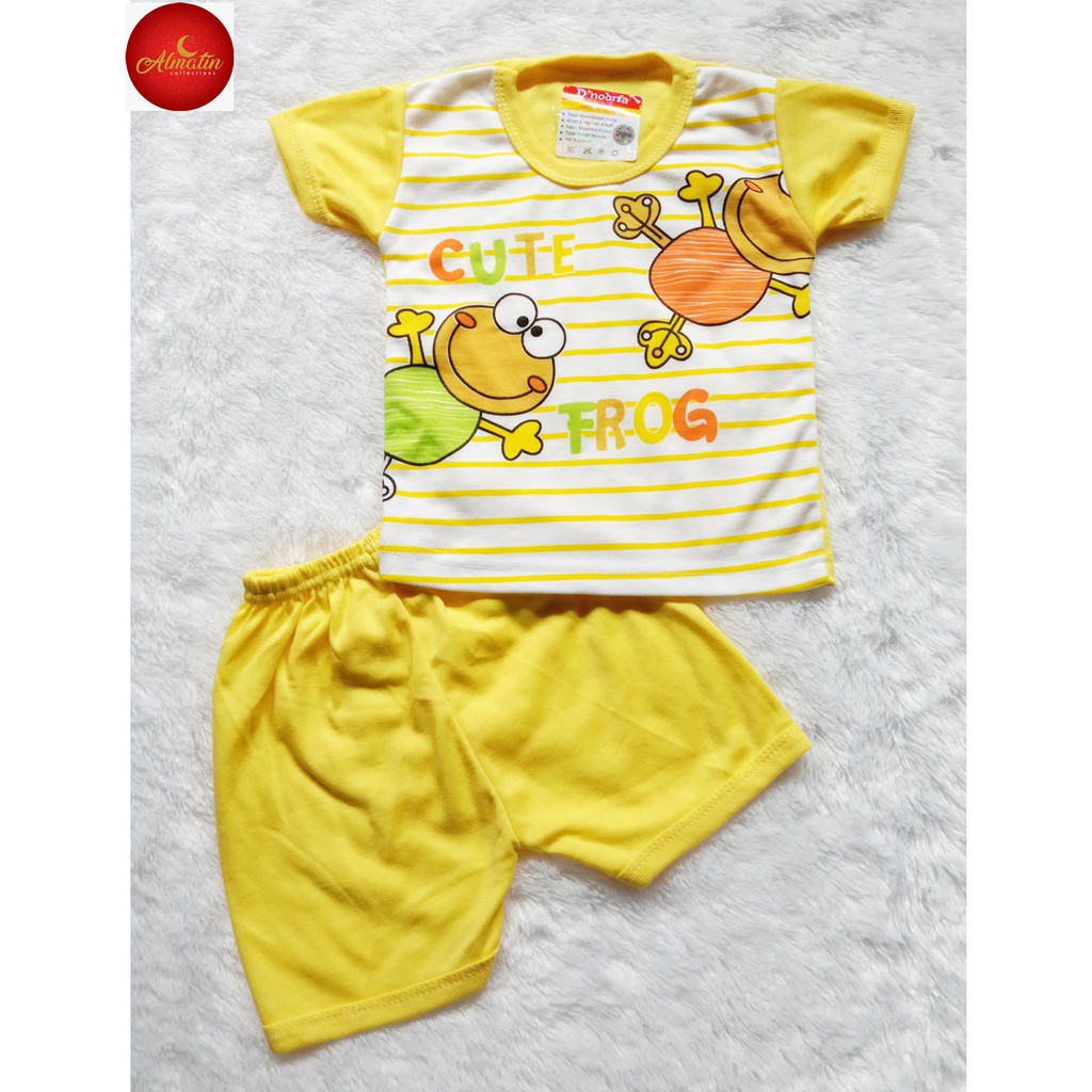 3 Set Setelan Baju Bayi 0-12 Bulan, Kaos Anak Lengan Pendek Motif Lucu Keren Murah Berkualitas