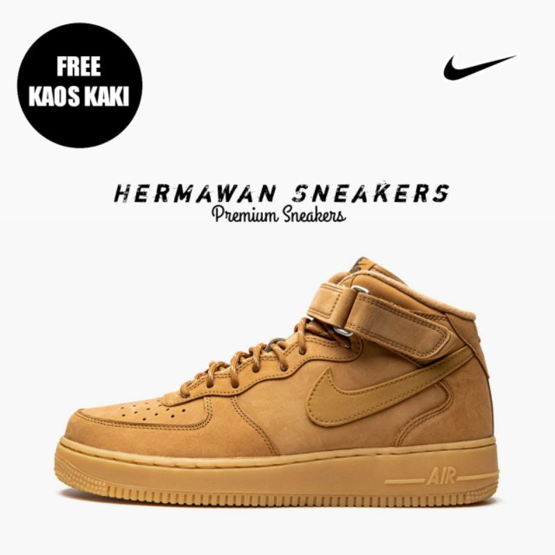 Sepatu Air Force 1 Mid 07 Flax Brown by Hermawan Sneakers