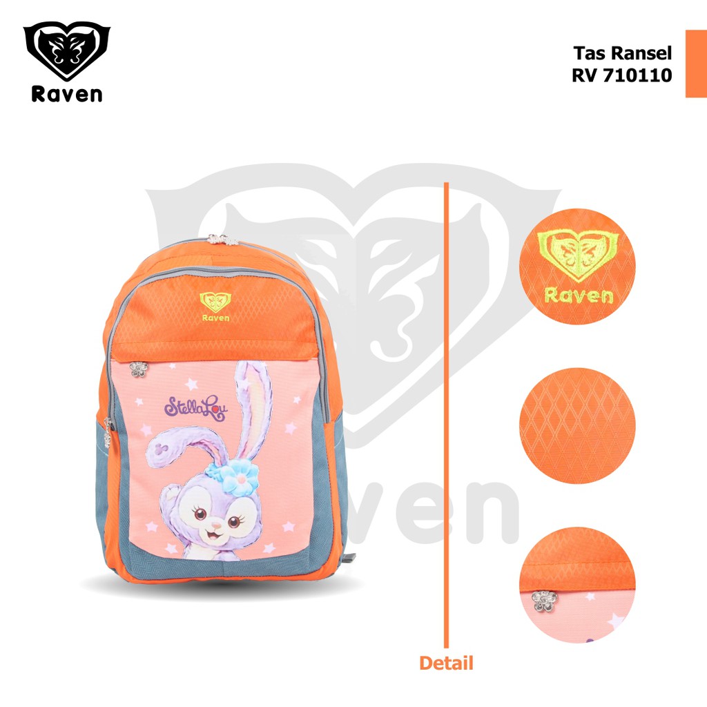 [KLIKTAS] Tas Ransel sekolah anak perempuan Raven 710110 Printung Kelinci SD SMP Remaja Backpack Punggung