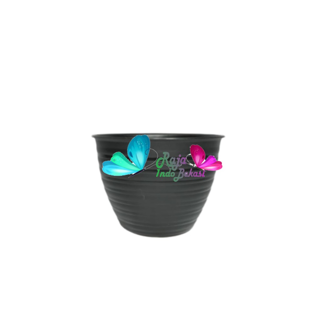 Pot Tawon Mdn 15 Cm Hitam Motif Tawon - Pot Plastik 15CM Vas Bunga Hias Bukan Pot Tawon Putih Madu