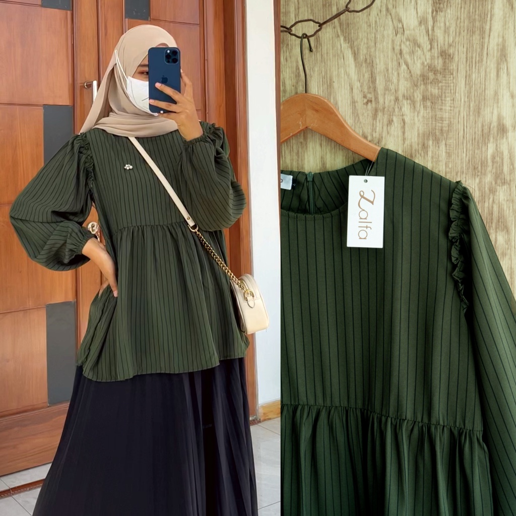 DANIRA blouse by Zalfa Outfit / blouse motif / blouse salur/ blouse garis