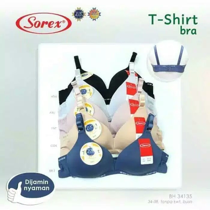 Bh Bra Sorex 34135 (Cup A) T-Shirt Bra | BUSA SEDANG Tanpa Kawat | Basic |kx