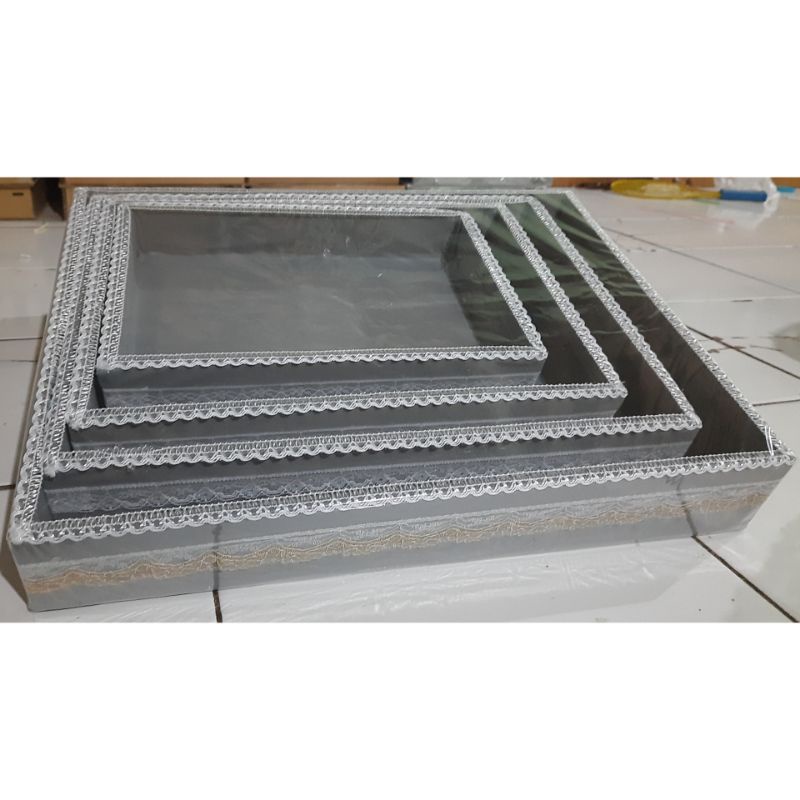 KOTAK BOX ISI 4 BAKI HANTARAN/LAMARAN/SESERAHAN/TEMPAT MAKE UP LAMARAN MURAH BEST SELLER