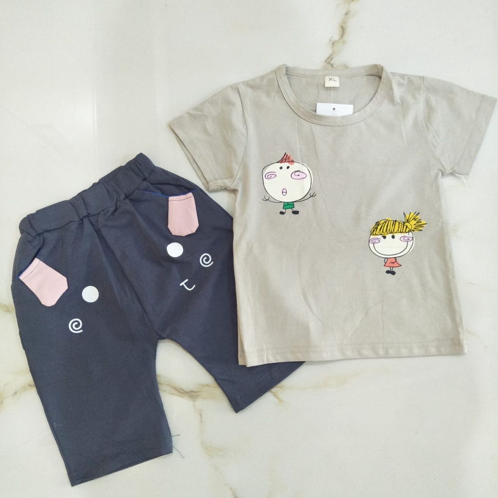 MOBASA OFFICIAL Setelan Baju Anak Perempuan Import | Set Kaos Anak Kualitas Premium harga Murah [ SG1 ]