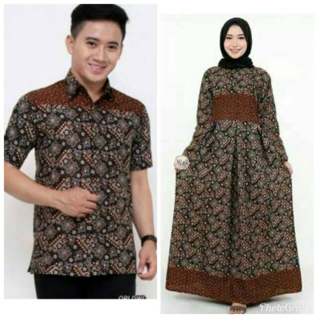 Couple gamis dress batik seragam muslim