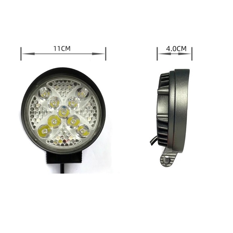 Lampu Sorot Tembak 9 Led 27 Watt 12-24 Volt Model Bulat Senja Nyala RGB