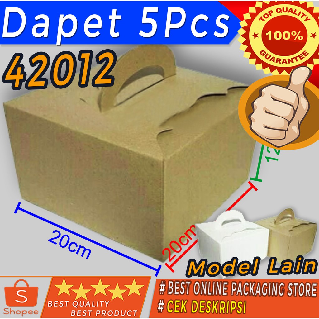 

DUS KUE CANTIK / GIFT BOX ELEGAN / BOX KUE 20X20X12.5CM 42012 ISI 5bh