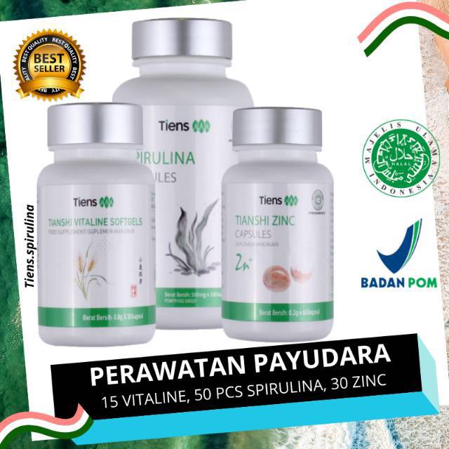 Tiens/ Tianshi/ Pengencang Payudara/ Anti Aging/ Original Vitaline/Zinc/ Spirulina