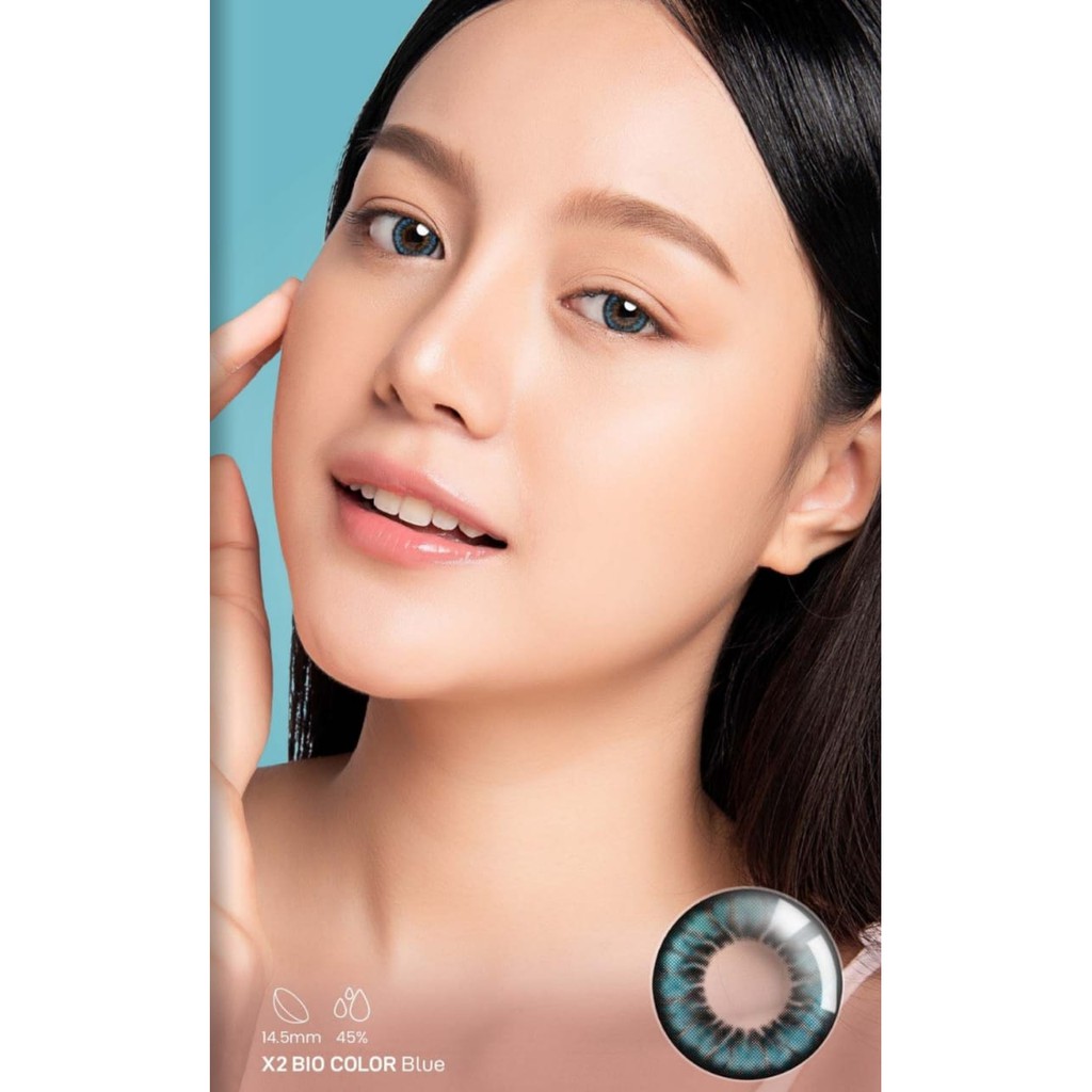 Softlens X2 BIO COLOR DIA 14.50mm NORMAL &amp; MINUS GREY HAZEL BLUE (-0.50 S/D -3.00) GRAY / Lensa  Kontak/BS