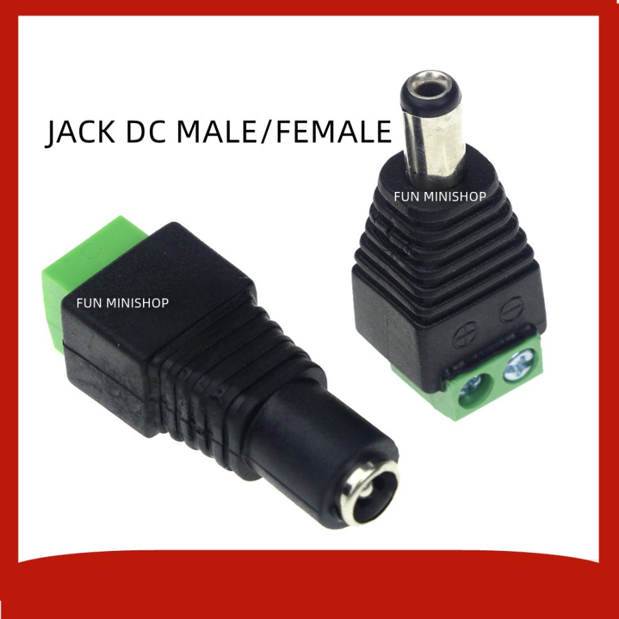 JEK DC JACK DC KONEKTOR DC ADAPTOR CCTV FEMALE/MALE Konektor Cewek Cow