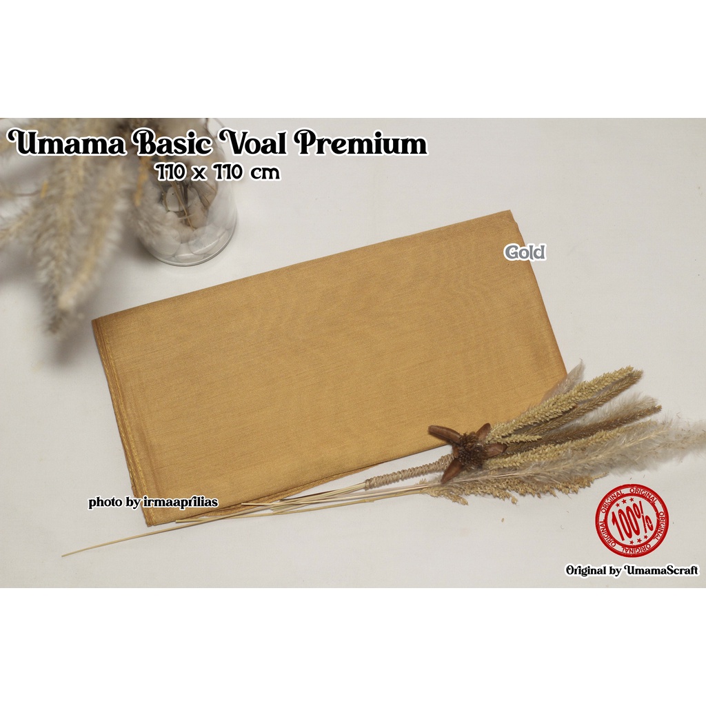 Hijab Basic Voal Umama Jilbab Segi Empat Polos Umama Kerudung Polos Segi Empat Part 2-GOLD