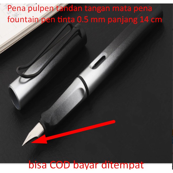 

Pena pulpen tandan tangan mata pena fountain pen tinta 0.5 mm panjang 14 cm