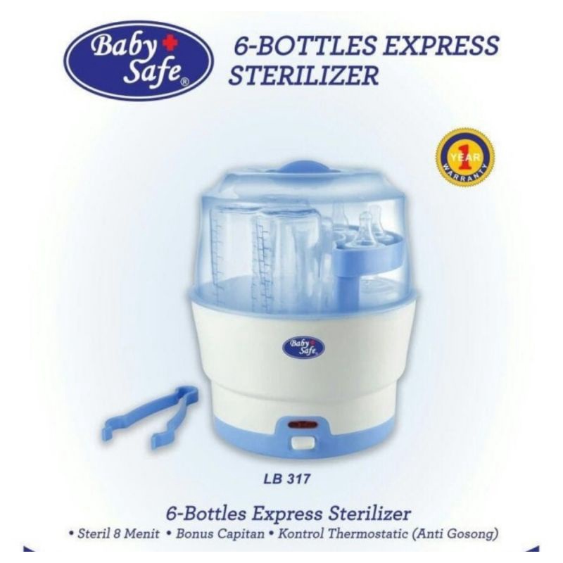 Baby Safe Bottle Express Steam Sterilizer (LB317)/Alat Steril Botol