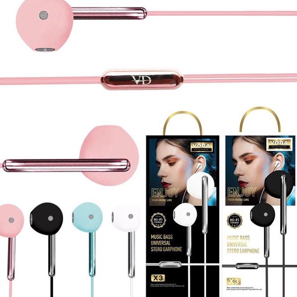 Hf Earphone Vode X3  Musik Bass Universal  Headset ExtraBass Voda M05T