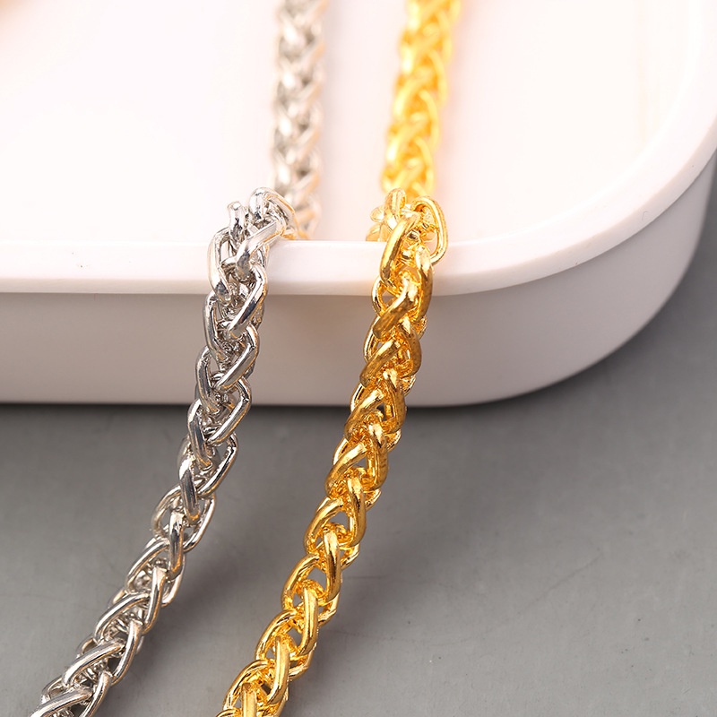 Rantai perak murni S925 Kalung 1.5 Mm Bulat Gandum Rantai Lebar/Panjang Yang Berbeda Berlapis Emas Perhiasan Hadiah