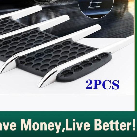 ♔ 2PCS Shark Gills stiker body samping mobil Fender Dekorasi Car Side Air Flow Vent Fender Vent Cove