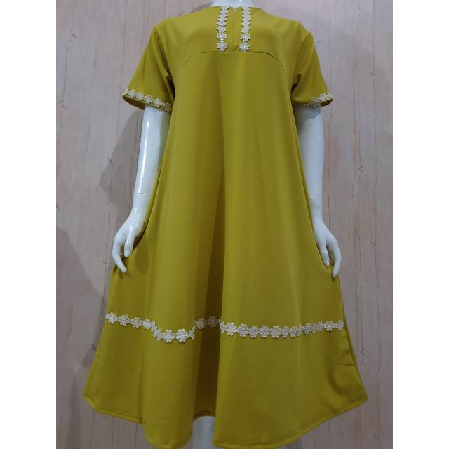 Daster homedress polos bahan lemonskin/rayon fit to xl