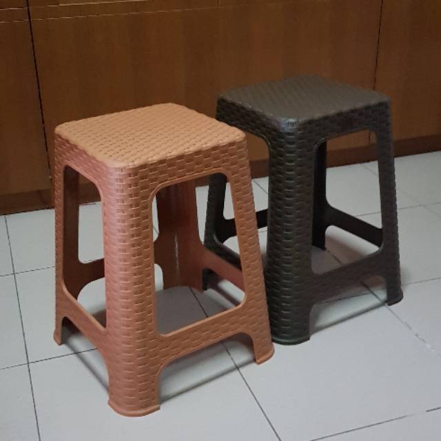 Olymplast Kursi Bakso plastik Motif rotan sintetis Rattan Square Chair  Olimplast Kursi baso plastik