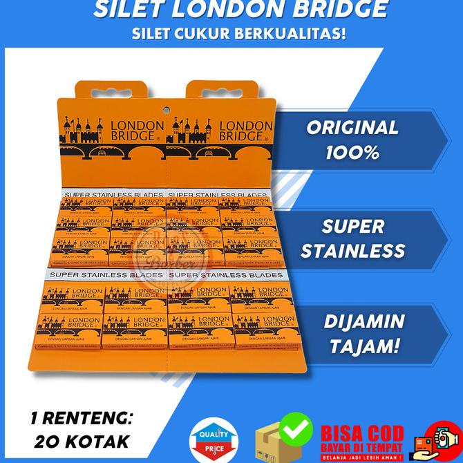 

BAYAR DITEMPAT Silet Cukur London Bridge Kemasan 1 Pack Original untuk Barbershop BOOM SALE Kode 936
