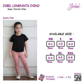 1 Pcs Kazel x Jobel  Long  Pants  Chino Anak Unisex 1 pcs 