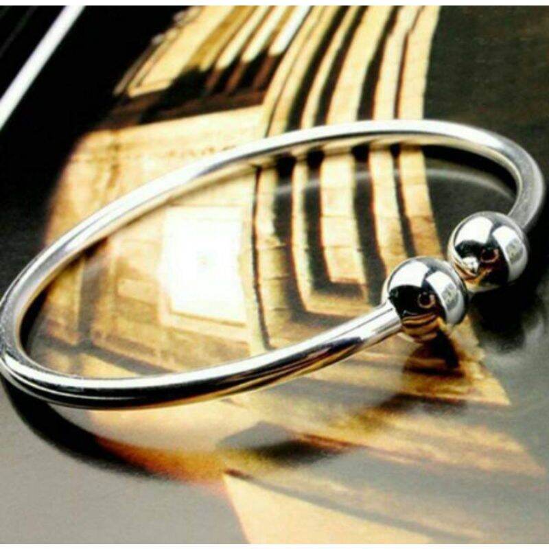 GELANG MONEL BAJA PUTIH PRIA WANITA ANTI KARAT DAN TIDAK MUDAH LUNTUR STAINLEES STEEL