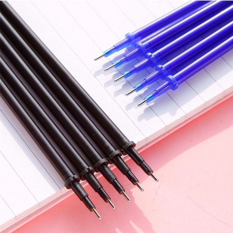 20pcs / Set Pulpen Gel Tinta Hitam Biru Bisa Dihapus Untuk Stationery Sekolah / Kantor