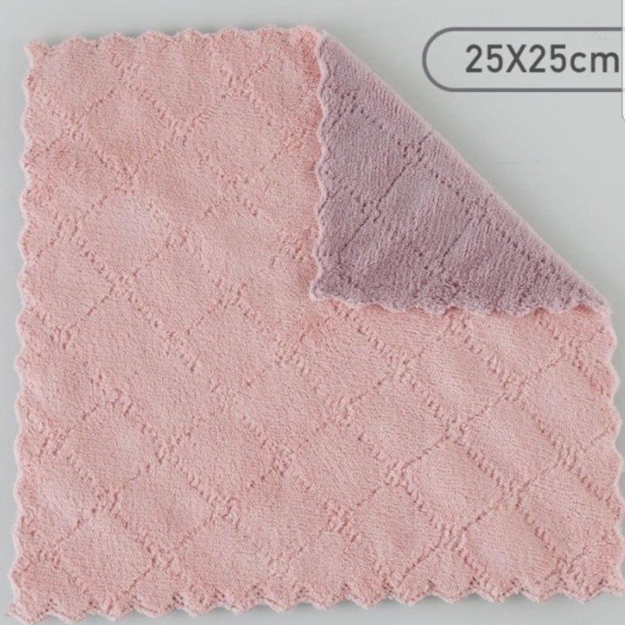 

Kain Lap Piring JUMBO Anti Minyak CORAL Fleece 25x25CM - Jumbo 25x25cm