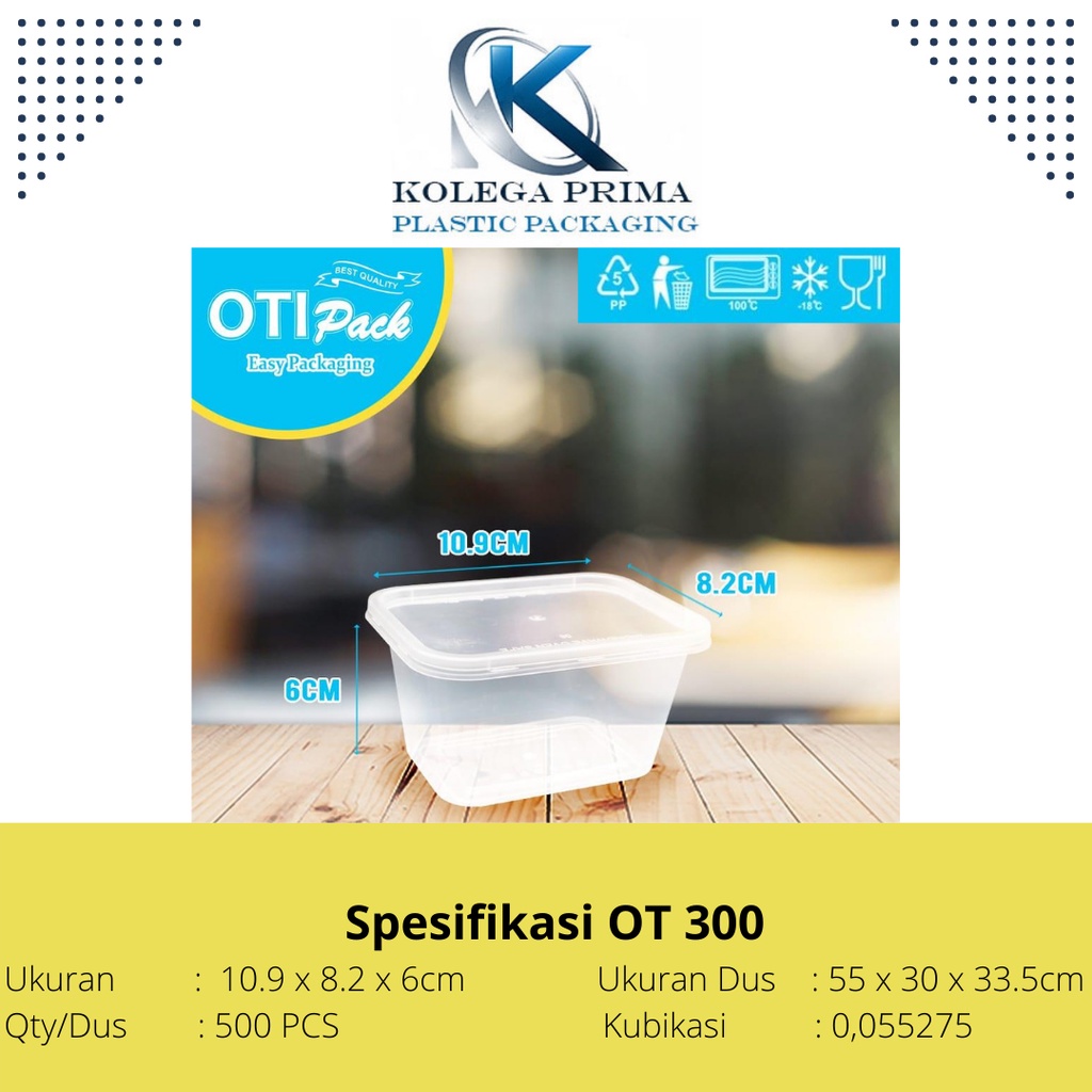 THINWALL PERSEGI PANJANG 300ML (OT 300) / WADAH PLASTIK MURAH / DESSERT KONTAINER ISI 25PCS