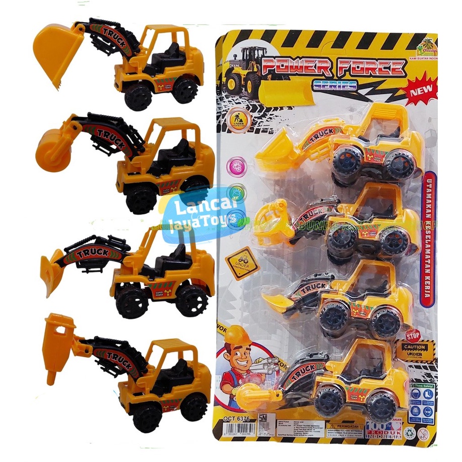 Mainan Power Force Series 4pcs Mainan Mobil Kontruksi Anak OCT-6376