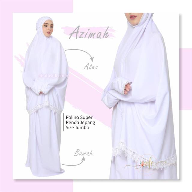 Mukena Putih Wukuf Bergo Tangan Renda Jepang Jumbo