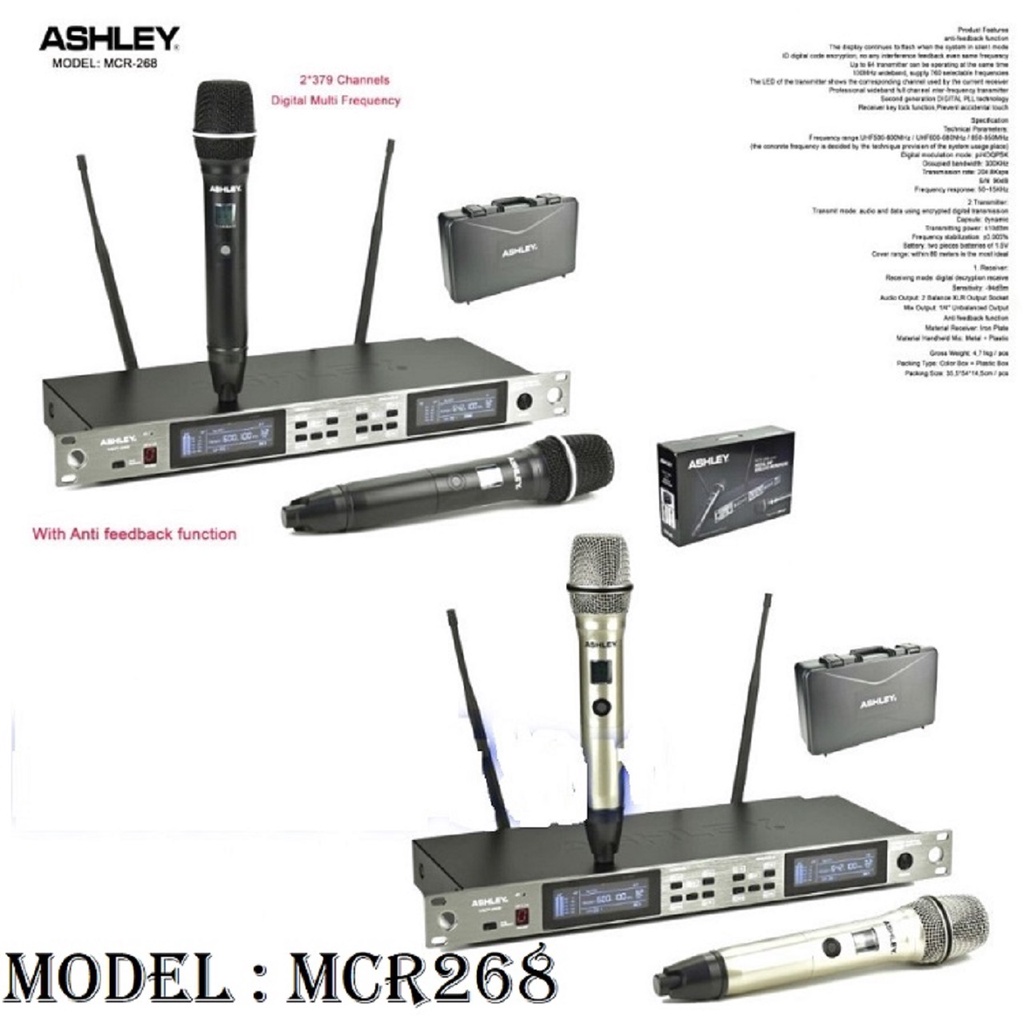 Mic Wireless Ashley MCR 268 Original Free Koper Mcr268 2bh Mic Mcr 268