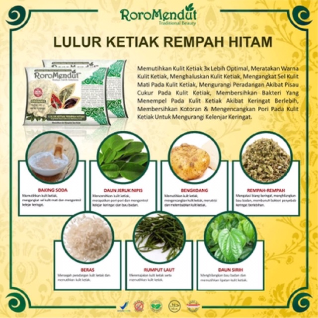 [FREE SPATULA/KUAS] Lulur Pemutih Ketiak Roro Mendut 20 Gr