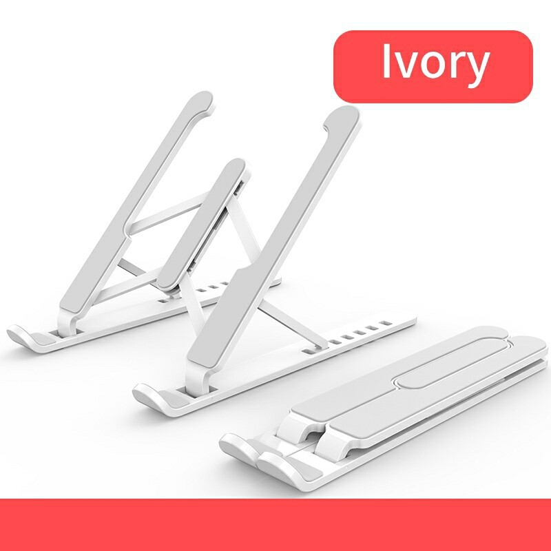 Laptop Notebook Macbook Tablet Stand Aluminium Adjustable Duduk Portable Notebook Holder LS-01&LS02-LS-002 White Plastik