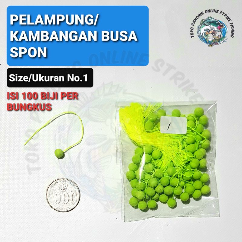 PELAMPUNG/KAMBANGAN BUSA SPON ISI 100 BIJI SIZE 1