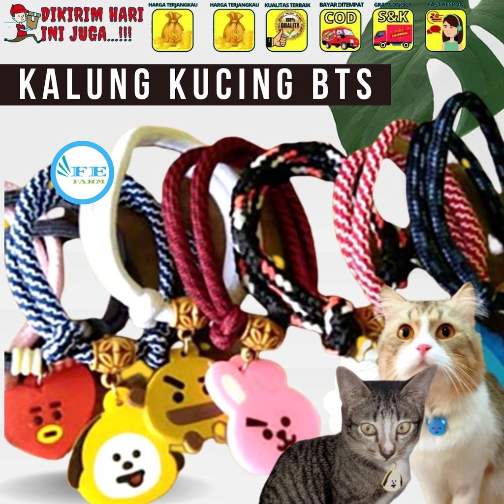 KALUNG BTS - Kalung Kucing BTS Kalung Kucing Unik Keren ARMY Aksesoris Kucing FEFARM