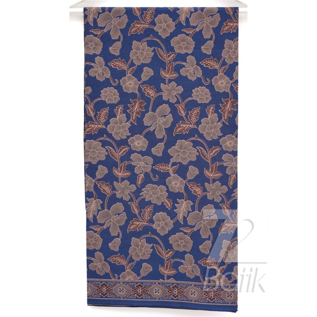 KAIN BATIK PREMIUM Bahan Katun Motif Kembang Setaman Warna Biru Blue 729044 Cap 72 Jarik Jarit Samping Kebat Panjang Batik Katun Modern Premium Bahan Seragam Batik Pernikahan Kantor Keluarga Murah Kamen Jadi Batik Bali Lembaran