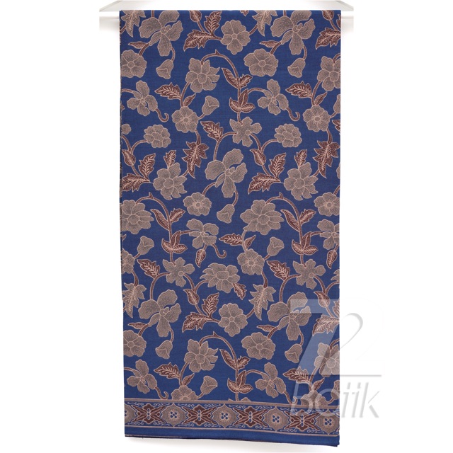 KAIN BATIK PREMIUM Bahan Katun Motif Kembang Setaman Warna Biru Blue 729968 Cap 72 Jarik Jarit Samping Kebat Panjang Batik Katun Modern Premium Bahan Seragam Batik Pernikahan Kantor Keluarga Murah Kamen Jadi Batik Bali Lembaran