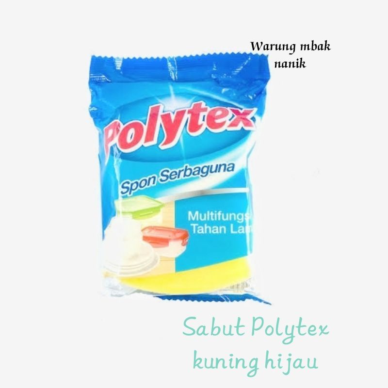 Polytex sabut spon busa hijau kuning  cuci piring 1pcs