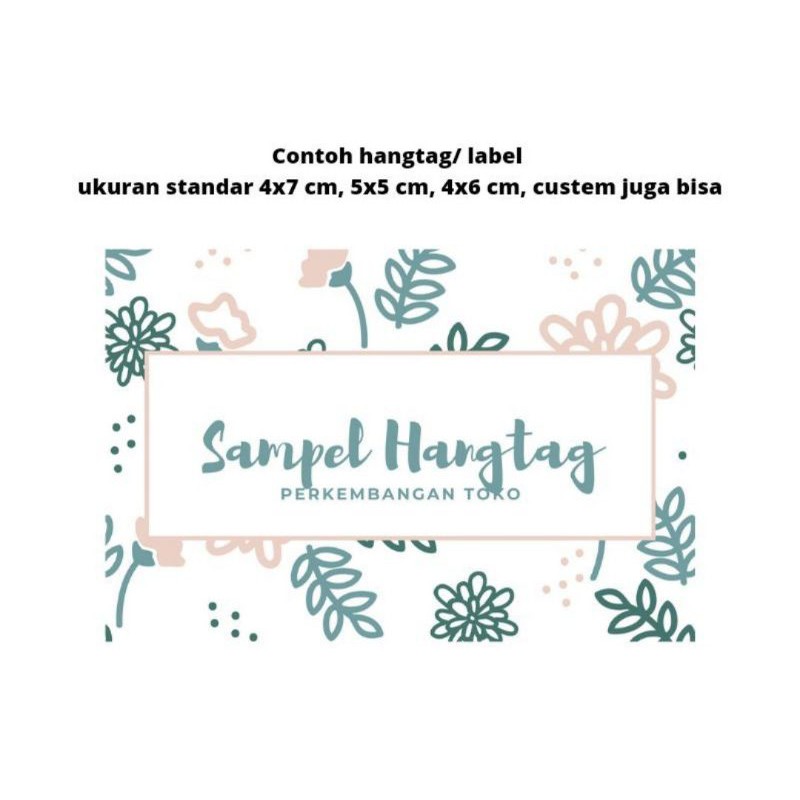 

Hangtag label brand merek baju, ivory 260 gsm, full colour