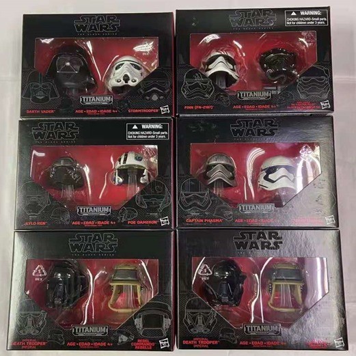 hasbro Star Wars Black Series Titanium Helmet Figure - 2 packs Set - DEATH + REBEL