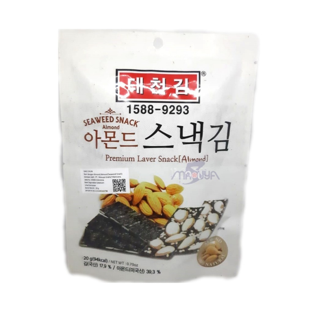 

DAECHUN ALMOND SEAWEED SNACK 20X20GR - B193
