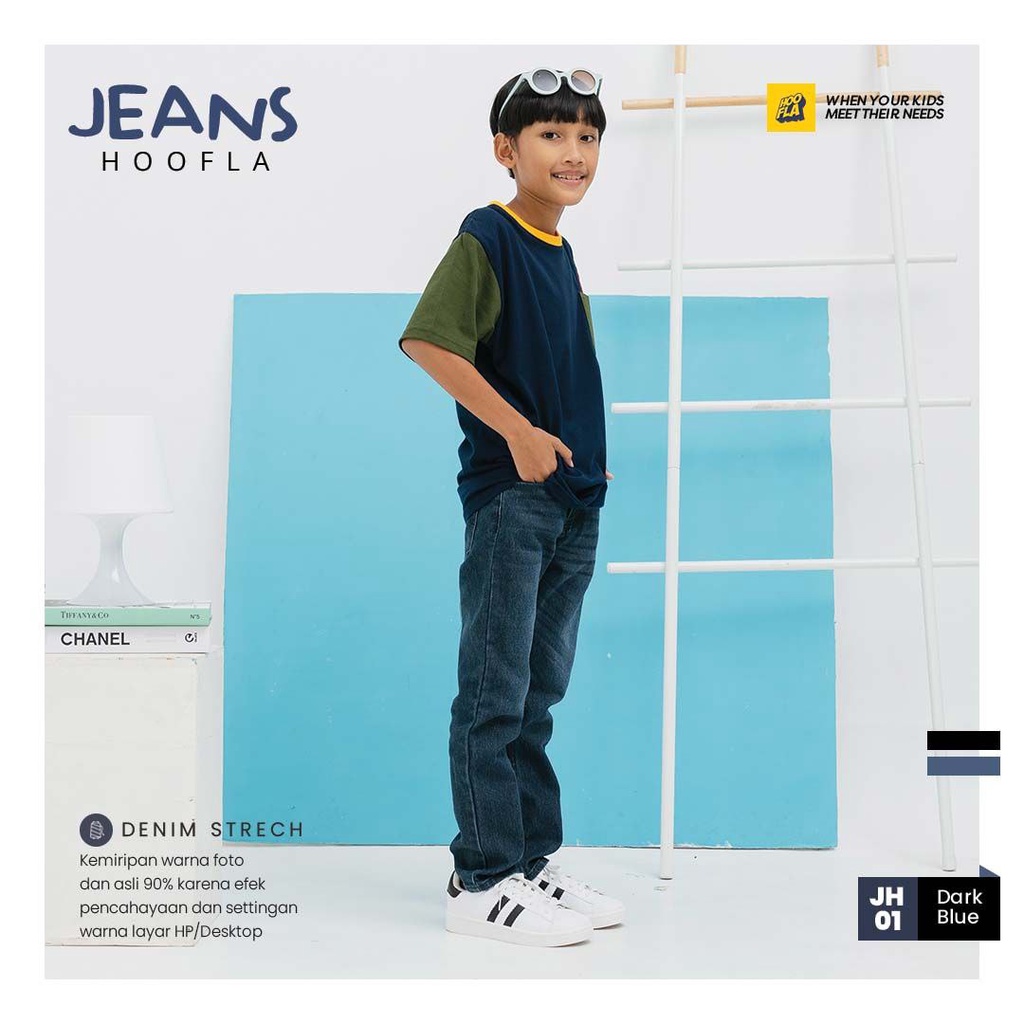 Celana Jeans  Anak Laki Laki Umur 5 - 12 Tahun Jeans Hoofla Celana Panjang Anak Laki Laki Bahan Denim Stretch Terbaru